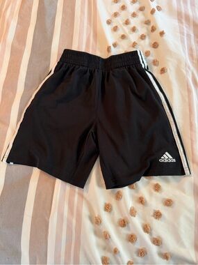 adidas Black Shorts with White Side Stripes